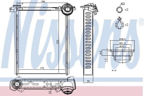 Радиатор обогрева салона NISSENS 71162