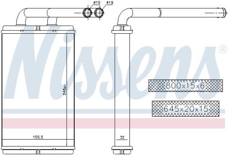 Радиатор салона NISSENS 73676