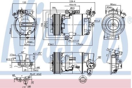 Компрессор, кондиционер NISSENS 890015