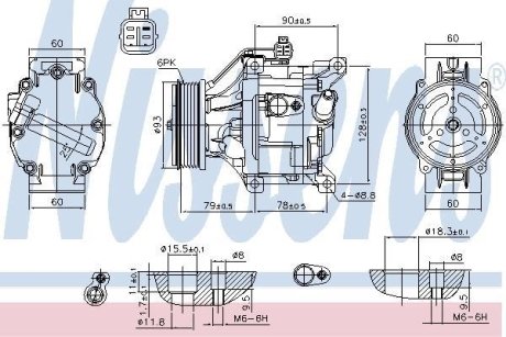 Компресор кондиціонераCOROLLA 01-.. NISSENS 890036