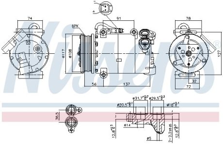 Компрессор, кондиционер NISSENS 890040