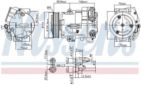 Компрессор, кондиционер NISSENS 890058