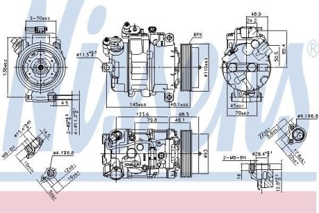 Компрессор, кондиционер NISSENS 890070