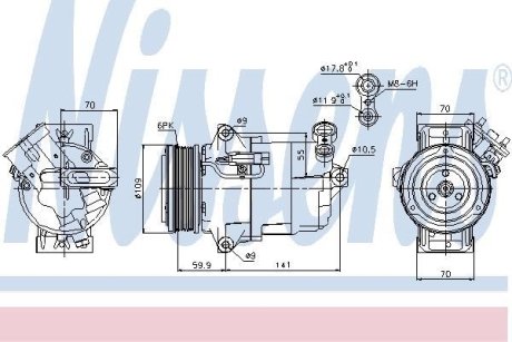 Компрессор, кондиционер NISSENS 89041