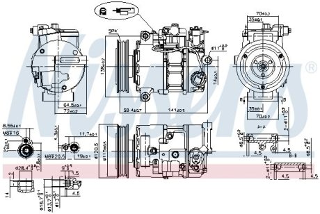 KOMPRESOR KLIMY DB B-KLASA /W246/ 04- NISSENS 890764