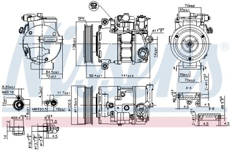 KOMPRESOR KLIMY DB B-KLASA /W246/ 04- NISSENS 890766 (фото 1)