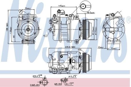 Компрессор, кондиционер NISSENS 89080