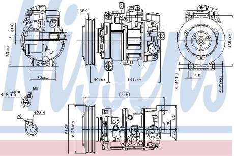 Компресор кондиціонера AUDI A6 04- NISSENS 89209 (фото 1)