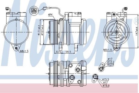 Компрессор, кондиционер NISSENS 89275