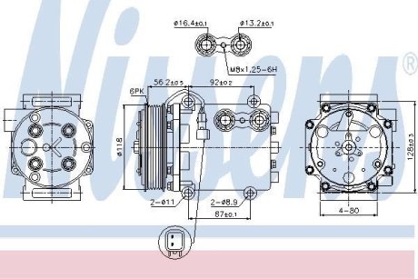 Компрессор, кондиционер NISSENS 89551