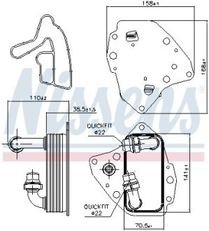 Радіатор охолодження оливи NISSENS 90996