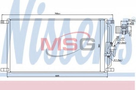 Радіатор кондиціонера NISSENS 940104