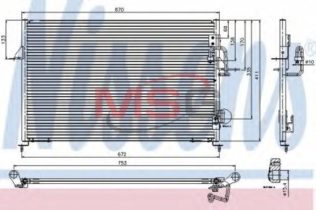 Радіатор кондиціонера NISSENS 94808