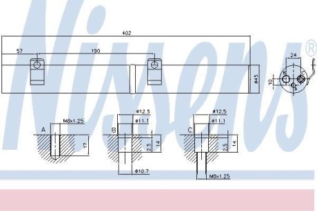 Осушувач повітря MERCEDES ML W164 05- NISSENS 95596