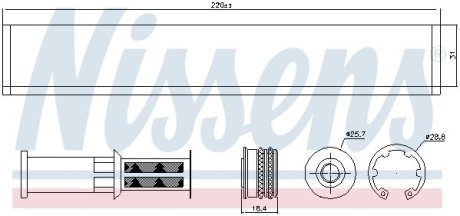 Фильтр-осушитель системы кондиционирования NISSENS 95598 (фото 1)