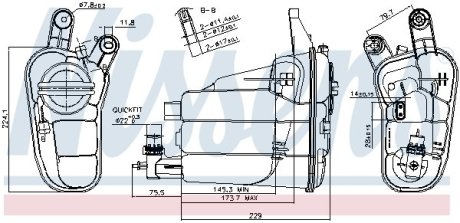 Розширювальний бачок охолоджуючої рідини (з кришкою) NISSENS 996128 (фото 1)