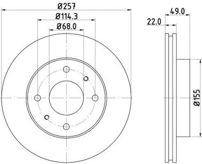 Диск тормозной передний Nissan Primera 1.6, 2.0 (96-00) NISSHINBO ND2018K