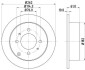 Диск тормозной задний Hyundai Matrix 1.5, 1.6, 1.8 (01-10), Sonata 2.0 (06-)/Kia Magentis 2.0, 2.5 V6 (01-) NISSHINBO ND6005 (фото 1)