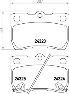 Колодки тормозные дисковые задние Lexus IS 250, 200d, 220d, Lexus GS 300, 430, 450h (05-) NISSHINBO NP1067 (фото 1)