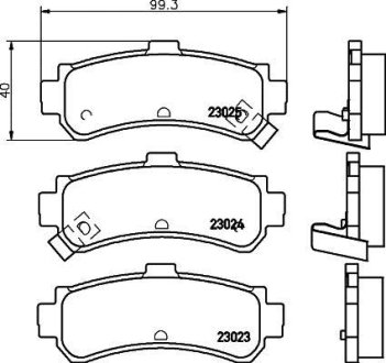 Колодки тормозные дисковые задние Nissan Almera 1.4, 1.6, 2.0 (95-00) NISSHINBO NP2064