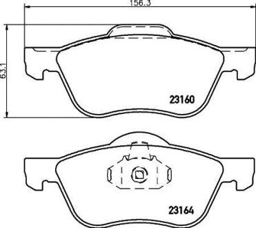 Колодки тормозные дисковые передние Nissan Primera 1.6, 1.8, 2.0 (96-02) NISSHINBO NP2071 (фото 1)