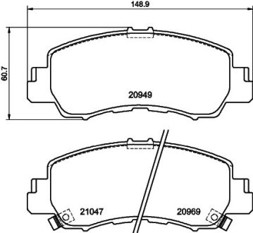 Колодки тормозные дисковые передние Mitsubishi Eclipse Cross (17-) NISSHINBO NP3057