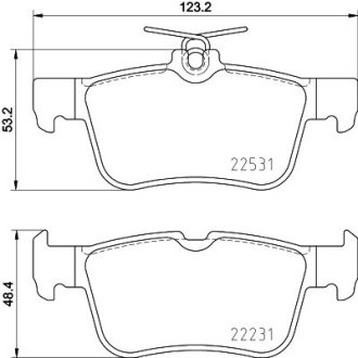 Колодки тормозные дисковые задние Ford Kuga (12-)/Mondeo (14-)/Ford Edge (15-) NISSHINBO NP5081 (фото 1)