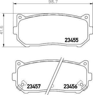 Колодки тормозные дисковые задние Kia Cerato, Carens 1.6, 1.8 2.0 (02-) NISSHINBO NP6026 (фото 1)