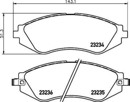 Колодки тормозные дисковые передние Chevrolet Lacetti, Nubira 1.4, 1.6, 1.8, 2.0 (05-) NISSHINBO NP6028 (фото 1)