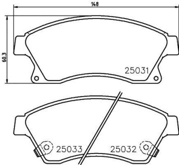 Колодки тормозные дисковые передние Chevrolet Aveo T300, Cruze 1.6, 1.8, 2.0 (12-) NISSHINBO NP6048