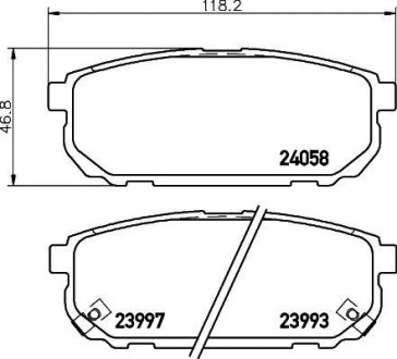 Колодки тормозные дисковые задние Kia Sorento (02-11) NISSHINBO NP6052 (фото 1)