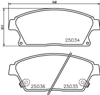 Гальмівні колодки CHEVROLET/OPEL Cruze/Orlando/Astra J "F "16 "09>> NISSHINBO NP6073 (фото 1)