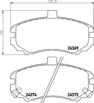 Колодки тормозные дисковые передние Hyundai Elantra 1.6, 1.8, 2.0 (00-06) NISSHINBO NP6079