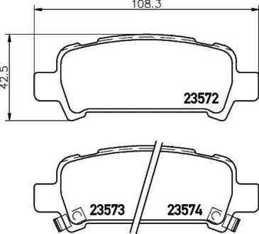 Колодки тормозные дисковые задние Subaru Legacy, Outback 2.0, 3.0 (03-) NISSHINBO NP7003