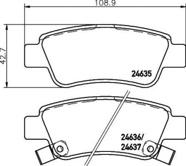 Колодки тормозные дисковые задние Honda CR-V III 2.0, 2.2, 2.4 (06-) NISSHINBO NP8014