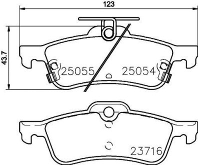 Колодки тормозные дисковые задние Honda Civic IX 1.4, 1.6, 1.8, 2.2 (12-) NISSHINBO NP8041 (фото 1)