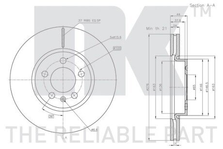 Диск гальмівний невентильований NK 3147177