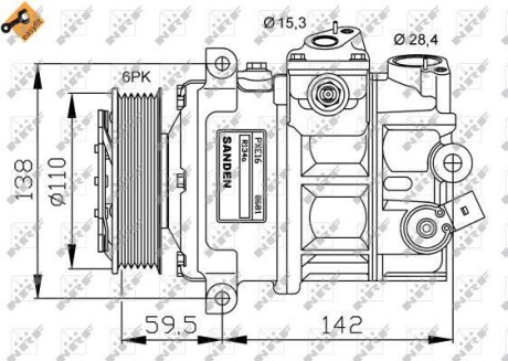 Компрессор, кондиционер NRF 32147G