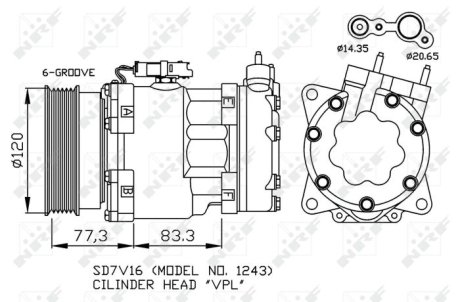 Компресор кондиціонера NRF 32266