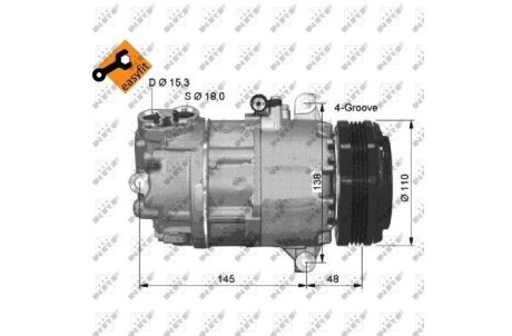 Компресор кондиціонера NRF 32493