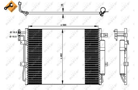 Радіатор кондиціонера NRF 350330