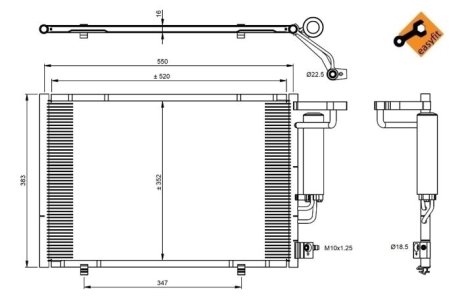 Радіатор кондиціонера NRF 350395