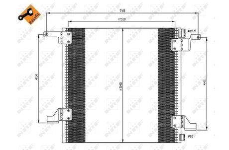 Конденсатор кондиціонера MERCEDES ML-Series 2.7D 98- NRF 35526