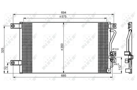 Конденсатор кондиціонера MITSUBISHI L200 2.5D 97- NRF 35756