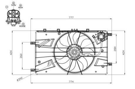 WENTYLATOR CHЭODNICY CHEVROLET ORLANDO/CRUZE 1,4/1,8/1,7D NRF 47878