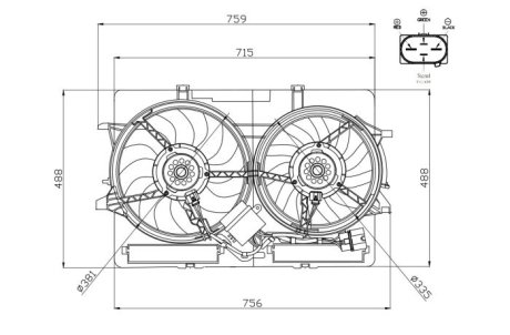 WENTYLATOR CHЭODNICY AUDI A4 2.0D 08- NRF 47938