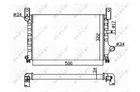 Радиатор, охлаждение двигател NRF 506224