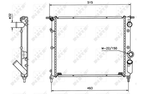 Радиатор, охлаждение двигател NRF 516259