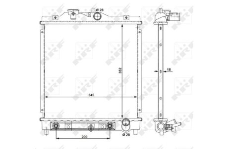 Радиатор, охлаждение двигател NRF 516355
