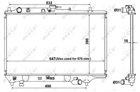 Радиатор, охлаждение двигател NRF 516511